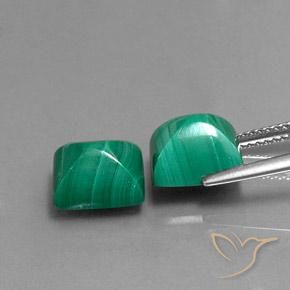 Pedras preciosas de Malaquita Verde natural de 9.32 ct, baguete, Opaco