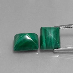 Pedras preciosas de malaquita verde natural de 10,57 ct, baguete, opaco