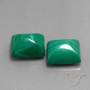 Pedras preciosas de Malaquita Verde natural de 13.50 ct, baguete, Opaco