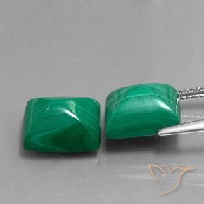 Pedras preciosas de Malaquita Verde natural de 13.50 ct, baguete, Opaco