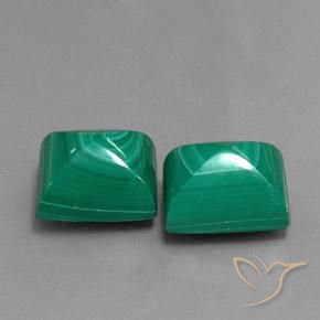 Pedras preciosas de Malaquita Verde natural de 15.78 ct, baguete, Opaco