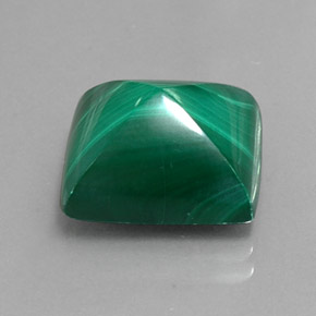 Malaquita verde natural 12,49ct, baguete, opaco