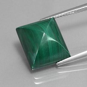 Malaquita verde natural 14,27ct, baguete, opaco