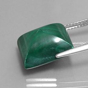 Malaquita verde natural 14,27ct, baguete, opaco