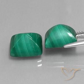 Pedras preciosas de Malaquita Verde médio natural de 15.62 ct, baguete, Opaco