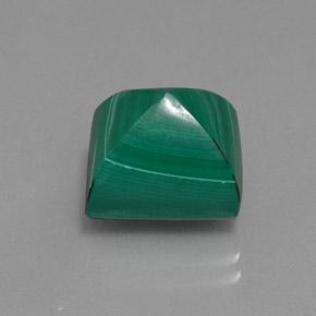 Malaquita verde natural 10,87ct, baguete, opaco