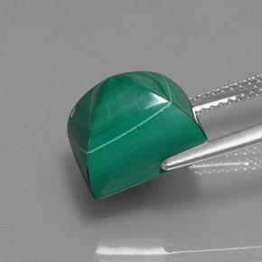 Malaquita verde natural 10,87ct, baguete, opaco