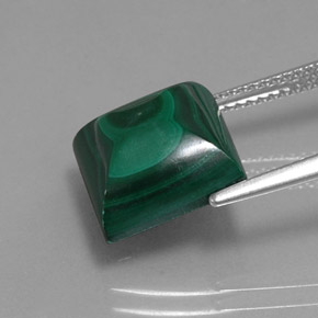 Malaquita verde natural 10,66ct, quadrado, opaco