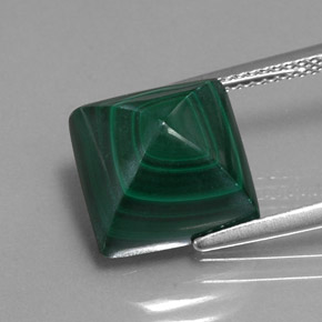 Malaquita verde natural 10,81ct, quadrado, opaco