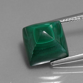 Malaquita verde natural 10,70ct, quadrado, opaco