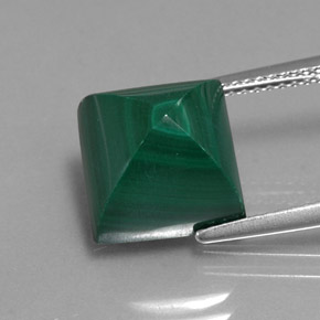 Malaquita verde natural 10,39ct, quadrado, opaco