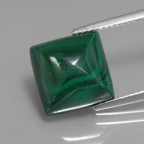 Malaquita verde natural 10,03ct, quadrado, opaco