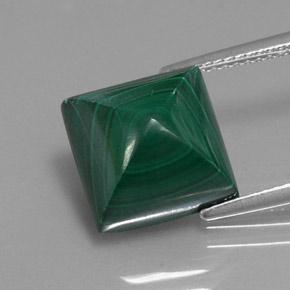 Malaquita verde natural 10,59ct, quadrado, opaco