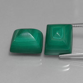 Pedras preciosas de malaquita verde natural de  ct, baguete, opaco