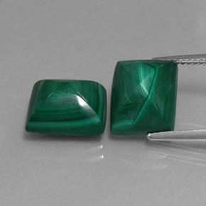 Pedras preciosas de malaquita verde natural de 14,35 ct, baguete, opaco