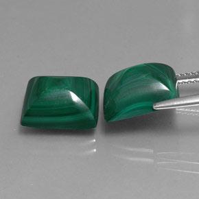 Pedras preciosas de malaquita verde natural de 14,35 ct, baguete, opaco
