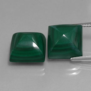 Pedras preciosas de malaquita verde natural de  ct, quadrado, opaco