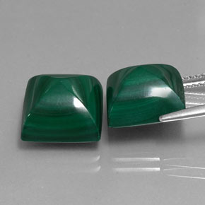 Pedras preciosas de malaquita verde natural de  ct, quadrado, opaco