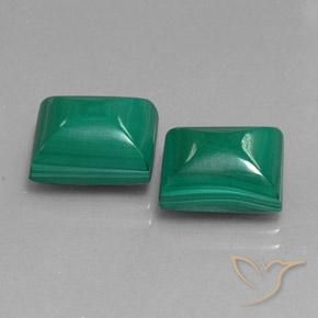 Pedras preciosas de Malaquita Verde médio natural de 14.18 ct, baguete, Opaco