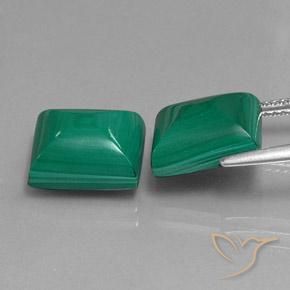 Pedras preciosas de Malaquita Verde médio natural de 14.18 ct, baguete, Opaco