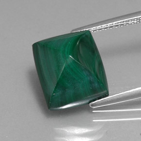Malaquita verde natural 9,52ct, baguete, opaco