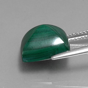 Malaquita verde natural 9,52ct, baguete, opaco