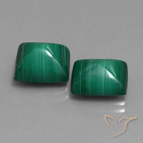 Pedras preciosas de Malaquita Verde natural de 13.53 ct, baguete, Opaco