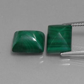 Pedras preciosas de malaquita verde natural de 10,17 ct, baguete, opaco