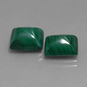Pedras preciosas de malaquita verde natural de 10,17 ct, baguete, opaco