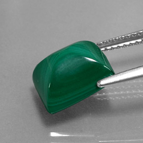 Malaquita verde natural 5,66ct, baguete, opaco