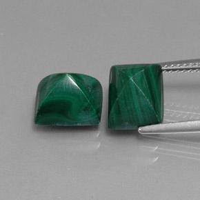 Pedras preciosas de malaquita verde natural de 8,88 ct, baguete, opaco