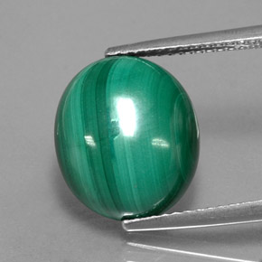 Malaquita Verde Multicolor Natural 9.21ct, Corte Oval, Opaco