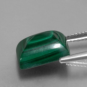 Malaquita verde natural 9,15ct, baguete, opaco