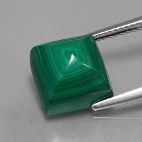 Malaquita verde natural 9,86ct, quadrado, opaco