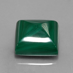 Malaquita verde natural 12,37ct, quadrado, opaco