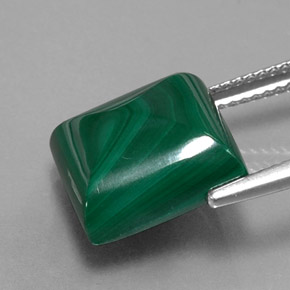 Malaquita verde natural 12,37ct, quadrado, opaco