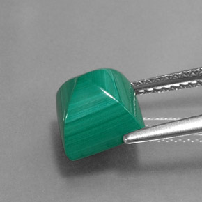 Malaquita verde natural 4,51ct, quadrado, opaco