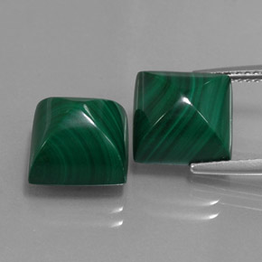 Pedras preciosas de malaquita verde natural de  ct, quadrado, opaco