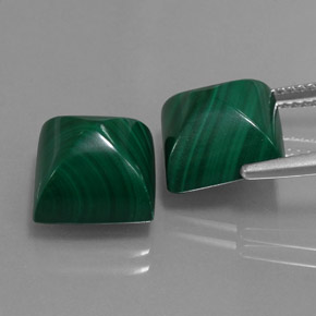 Pedras preciosas de malaquita verde natural de  ct, quadrado, opaco