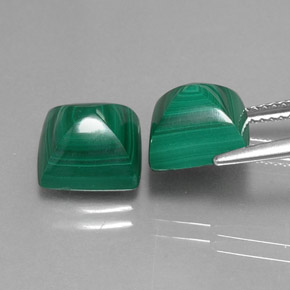 Pedras preciosas de malaquita verde natural de  ct, quadrado, opaco