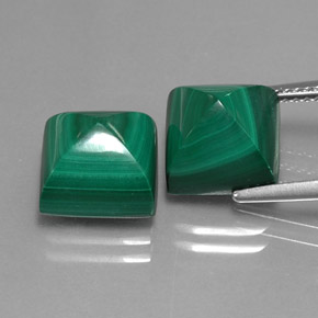 Pedras preciosas de malaquita verde natural de  ct, quadrado, opaco