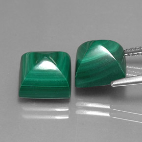 Pedras preciosas de malaquita verde natural de  ct, quadrado, opaco