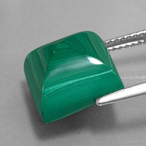 Malaquita verde natural 11,21ct, quadrado, opaco