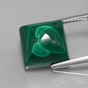 Malaquita verde natural 11,07ct, quadrado, opaco