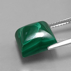 Malaquita verde natural 11,07ct, quadrado, opaco