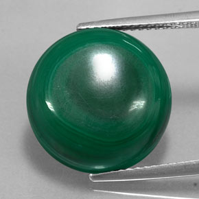 Malaquita verde natural 16,58ct, corte redondo, opaco
