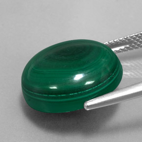 Malaquita verde natural 16,58ct, corte redondo, opaco