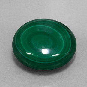 Malaquita verde natural 15,28ct, corte redondo, opaco