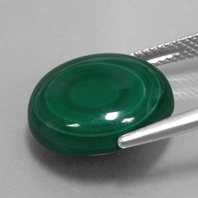 Malaquita verde natural 15,28ct, corte redondo, opaco
