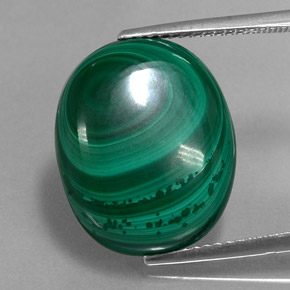 Malaquita verde natural 16,61ct, corte oval, opaco